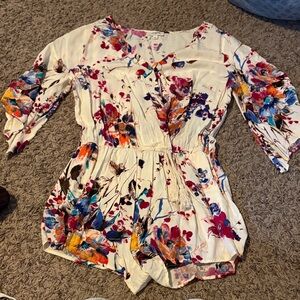 Umgee Floral Print Jumpsuit - Multicolor